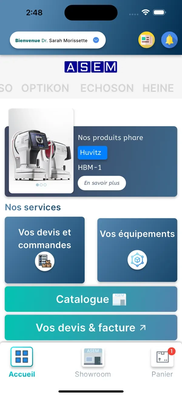 Real ASEM mobile application screen