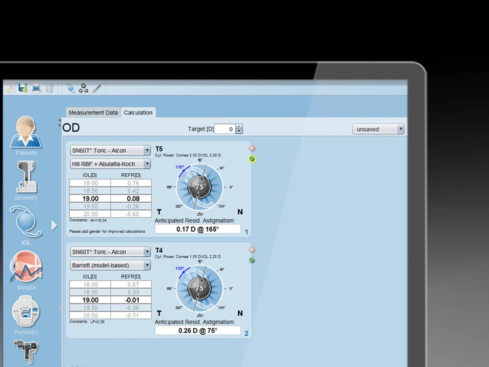 Interface officielle EyeSuite IOL Lenstar 900