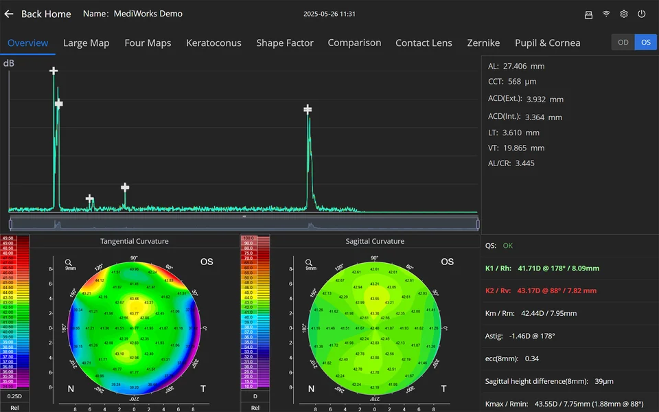 Official AL550 biometry interface